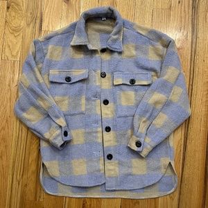 Lavender and Beige Plaid Shacket 1X Sz 1XL